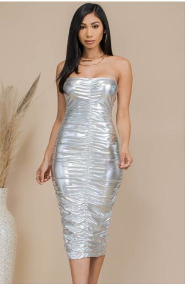 Silver Dress - Misfits Clothing Boutique